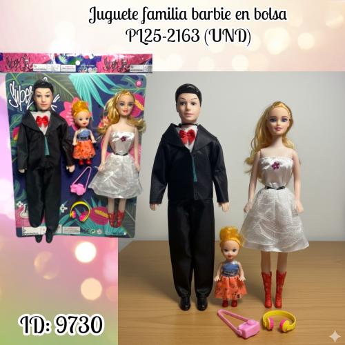 Juguete familia barbie en bolsa PL25-2163 (UND)
