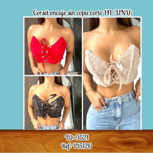 Corset encaje copa corto 141 (UND)