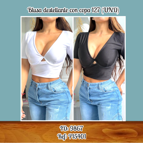 Blusa destellante con copa 127 (UND)