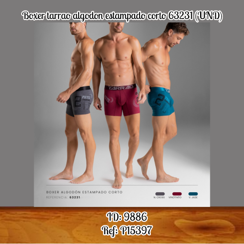 Boxer tarrao algodon estampado corto 63231 (UND)