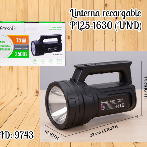 Linterna recargable PL25-1630 (UND)