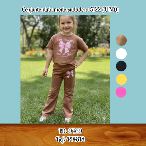 Conjunto niña moño sudadera 5122 (UND)