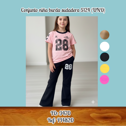 Conjunto niña burda sudadera 5124 (UND)