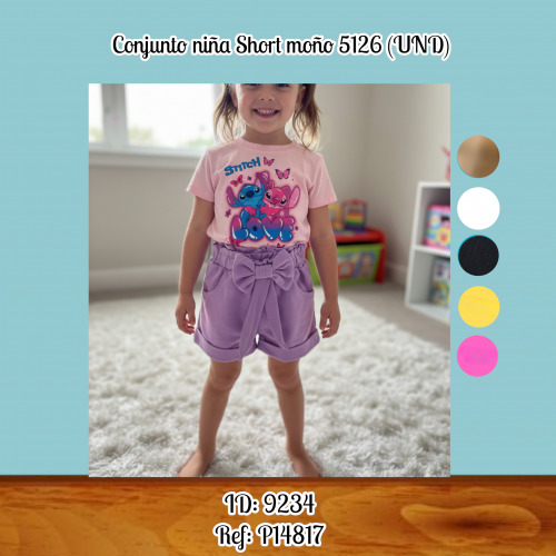 Conjunto niña Short moño 5126 (UND)