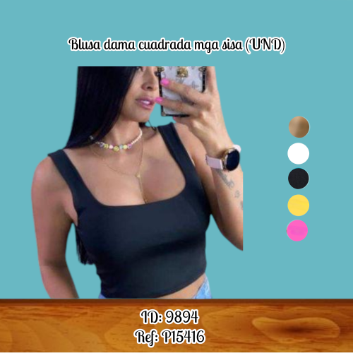 Blusa dama cuadrada mga sisa (UND)