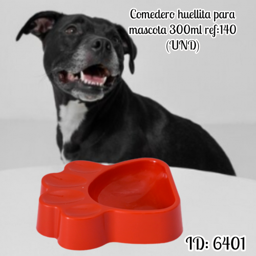 Comedero huellita para mascota 300ml ref:140 (UND)