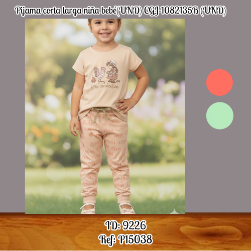 Pijama corta larga niña bebé(UND) CGJ-1082135B (UND)