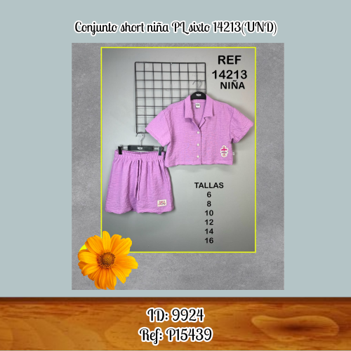Conjunto short niña PL sixto 14213(UND)