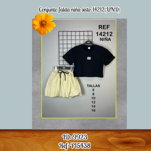 Conjunto falda niña sixto 14212(UND)