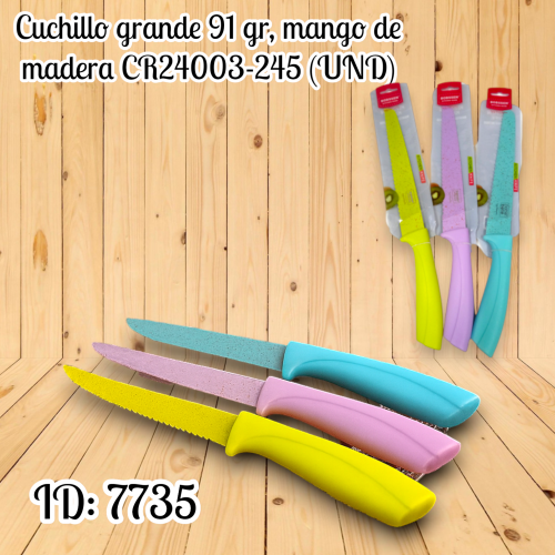 Cuchillo grande 91 gr, mango de madera CR24003-245 (UND)