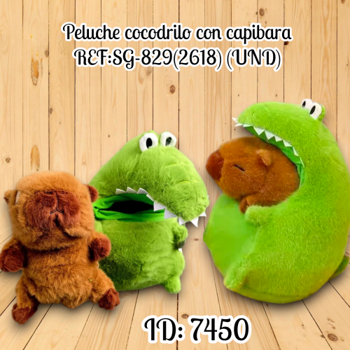 Peluche cocodrilo con capibara REF:SG-829(2618) (UND)