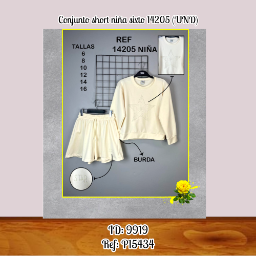 Conjunto short niña sixto 14205 (UND)