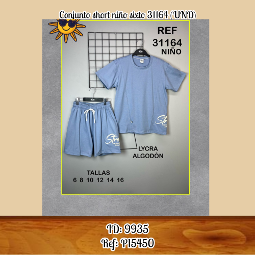 Conjunto short niño sixto 31164 (UND)