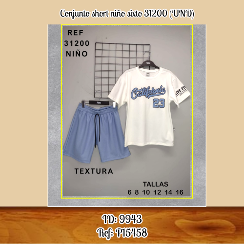 Conjunto short niño sixto 31200 (UND)