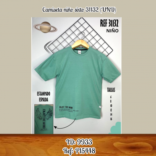 Camiseta niño sixto 31132 (UND)