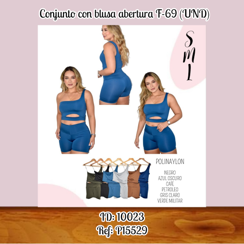 Conjunto con blusa abertura F-69 (UND)
