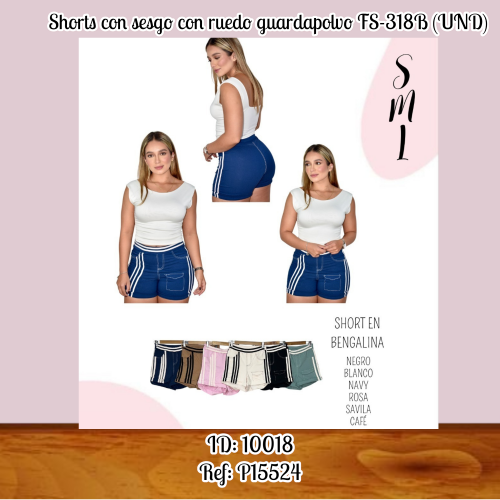 Shorts con sesgo con ruedo guardapolvo FS-318B (UND)