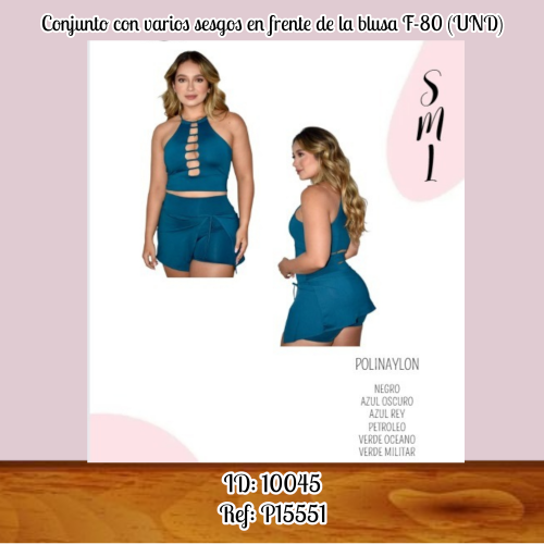 Conjunto con varios sesgos en frente de la blusa F-80 (UND)