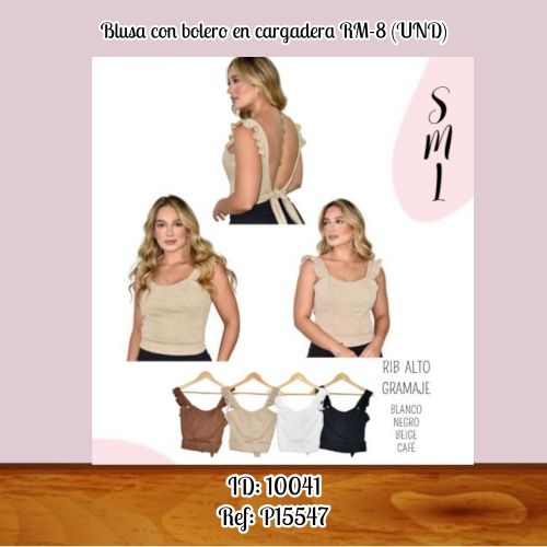 Blusa con bolero en cargadera RM-8 (UND)