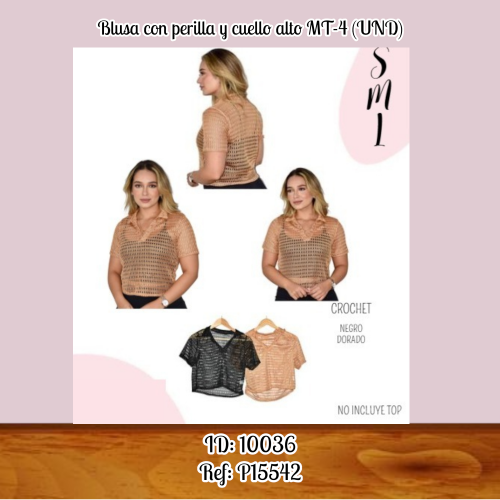 Blusa con perilla y cuello alto MT-4 (UND)