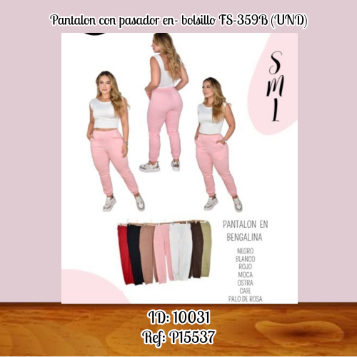 Pantalon con pasador en- bolsillo FS-359B (UND)