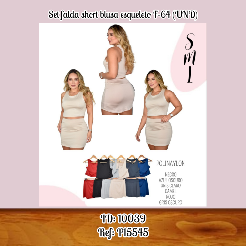 Set falda short blusa esqueleto F-64 (UND)