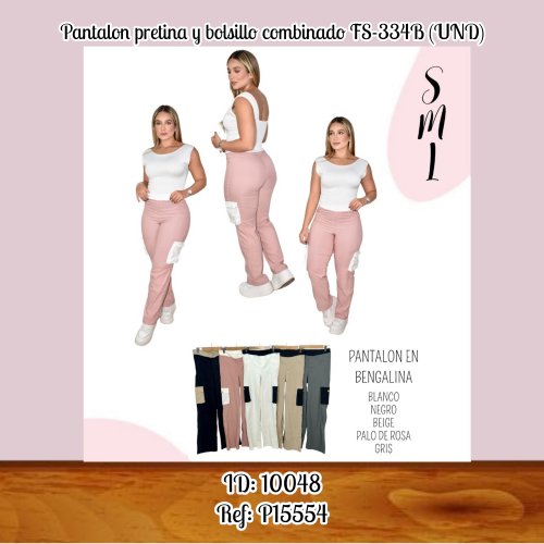 Pantalon pretina y bolsillo combinado FS-334B (UND)