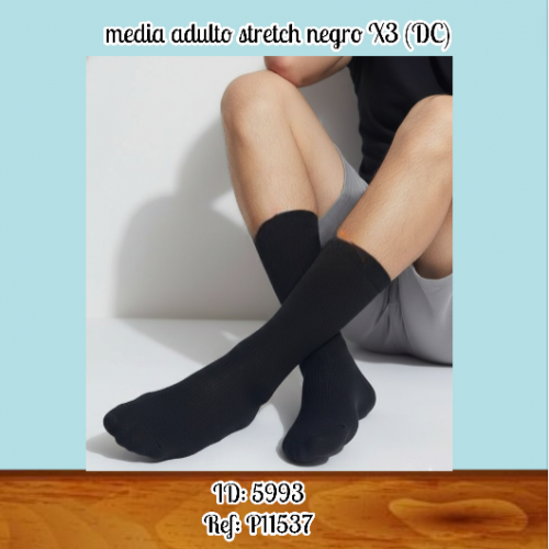 media adulto stretch negro X3 (DC)