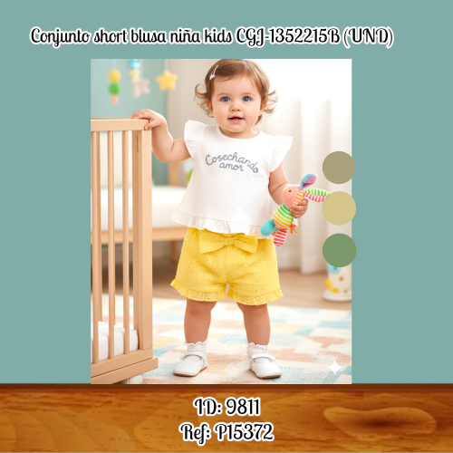 Conjunto short blusa niña kids CGJ-1352215B (UND)