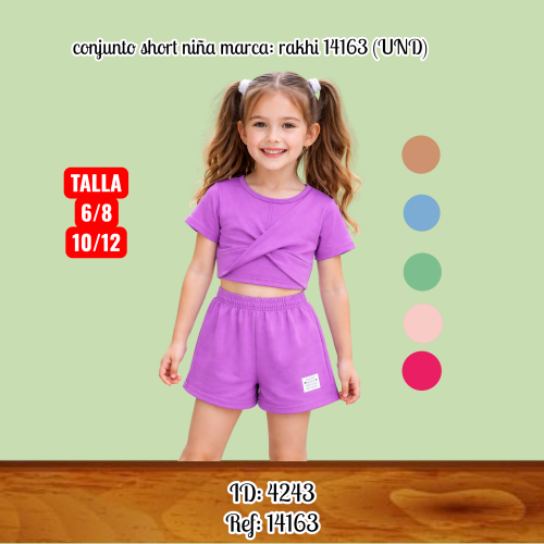 conjunto short niña marca: rakhi al por mayor – Ref. 14163