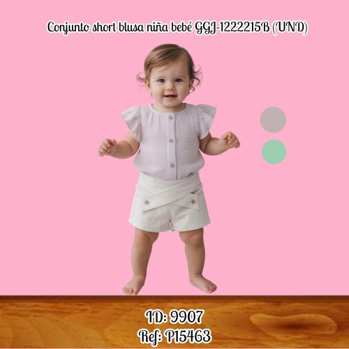Conjunto short blusa niña bebé GGJ-1222215B (UND)