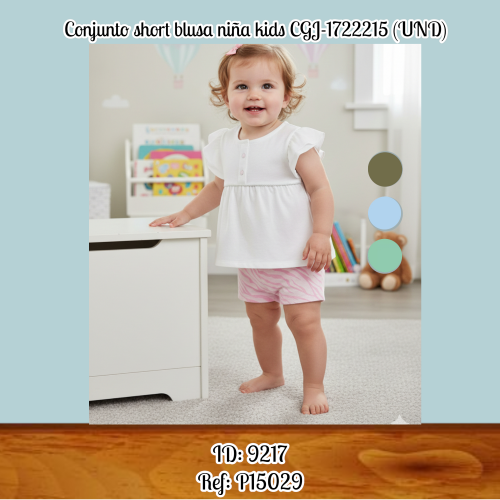 Conjunto short blusa niña kids CGJ-1722215 (UND)