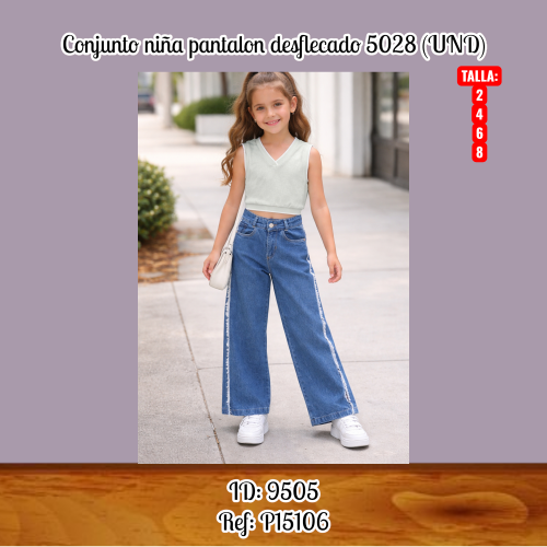 Conjunto niña pantalon desflecado 5028 (UND)