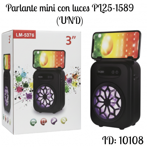Parlante mini con luces PL25-1589 (UND)