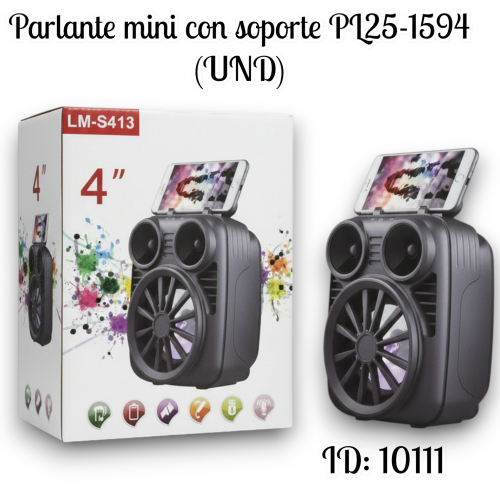 Parlante mini con soporte PL25-1594 (UND)