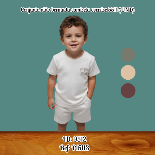Conjunto niño bermuda camiseta overzise 5511 (UND)