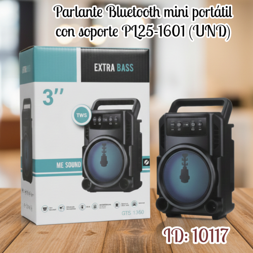 Parlante Bluetooth mini portátil con soporte PL25-1601 (UND)