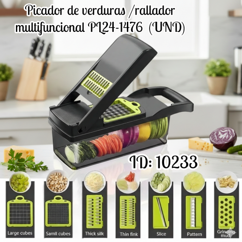 Picador de verduras/rallador multifuncional PL24-1476 (UND)