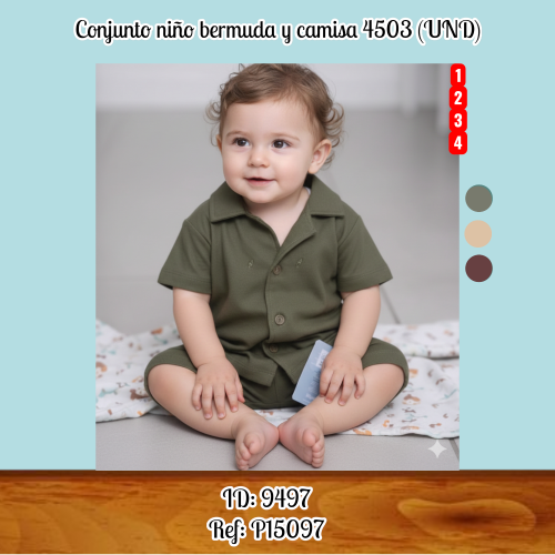 Conjunto niño bermuda y camisa 4503 (UND)