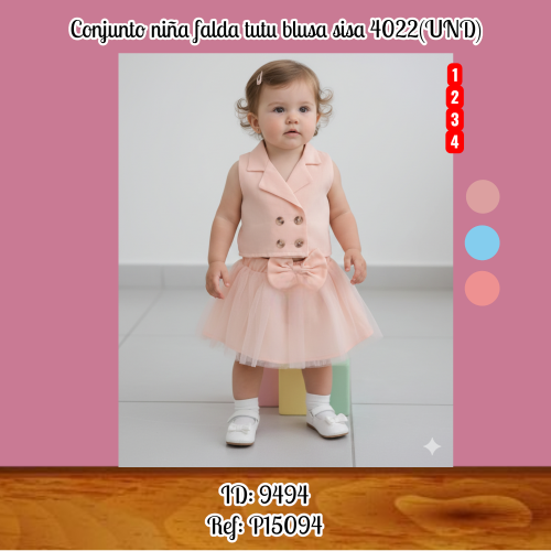 Conjunto niña falda tutu blusa sisa 4022(UND)