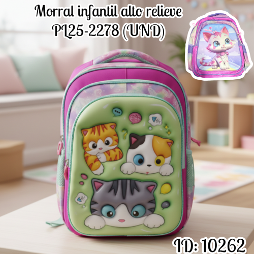Morral infantil niña gatitos aventureros PL25-2278 (UND)