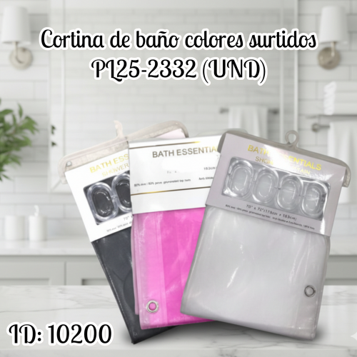 Cortina de baño colores surtidos PL25-2332 (UND)