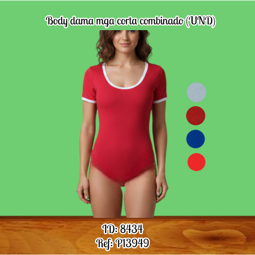 Body dama mga corta combinado gris claro 6243-3(UND)