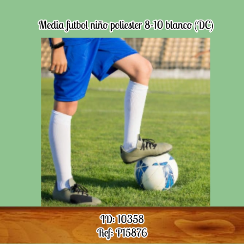 Media futbol niño poliester 8-10 blanco (DC)