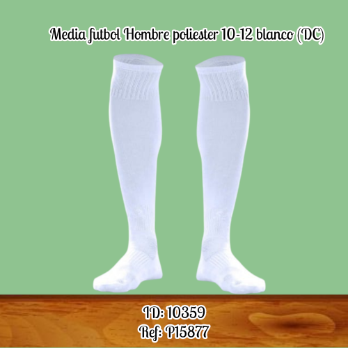 Media futbol Hombre poliester 10-12 blanco (DC)
