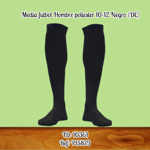 Media futbol Hombre poliester 10-12 Negro (DC)
