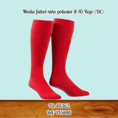 Media futbol niño poliester 8-10 Rojo (DC)