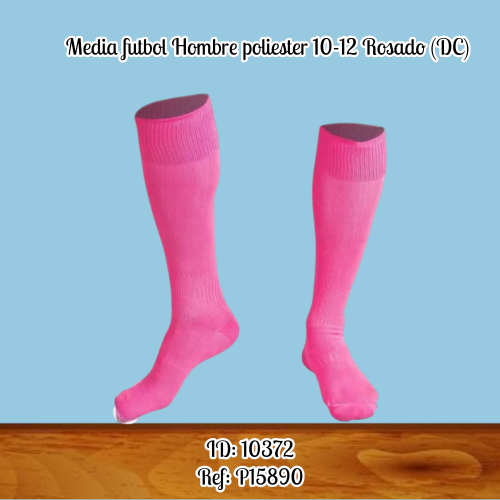Media futbol Hombre poliester 10-12 Rosado (DC)