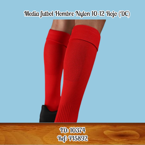 Media futbol Hombre Nylon 10-12 Rojo (DC)