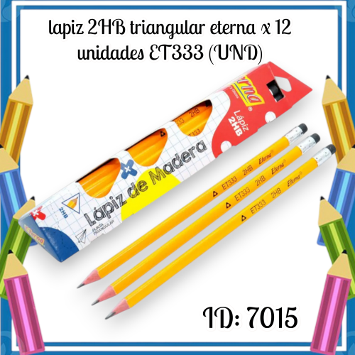 lapiz 2HB triangular eterna x 12 unidades ET333 (UND)